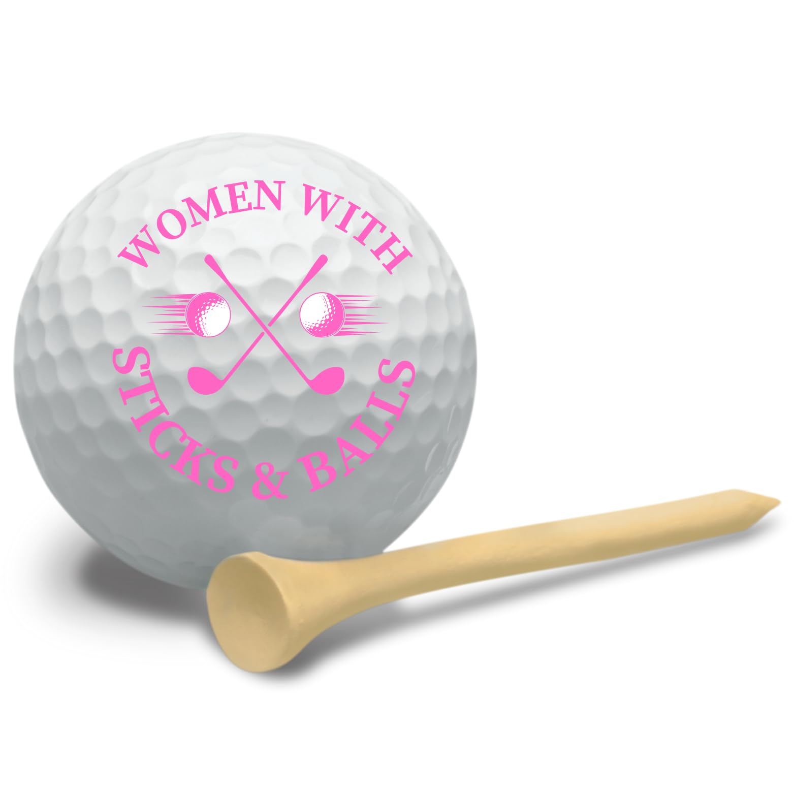 Golf Balls - Women with Sticks & Balls Gift Set - Includes 18 Golf Balls, Ideal for Birthdays, Mother's Day, Xmas, Holidays and More for Your Crazy Golfer (18)