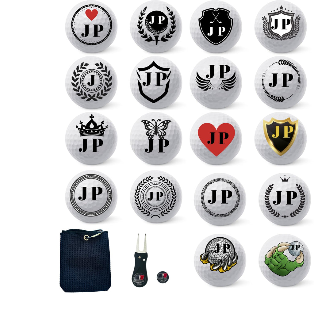 Golf Balls Personalized, Custom Initial Golf Balls Beautiful Designs | Multiple Designs Monogrammed Golf Gifts & Accessories. Includes Balls,Towel,Divot. Pick Your Favorite Design.