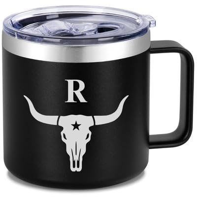 Personalized 14 Oz Insulated Coffee Mug with Lid Travel Large Cup Male Teacher Appreciation Gifts in Bulk Ideas Best End Year Back School Thank You Men Regalos Maestras Navidad Agradecimiento Gift,M