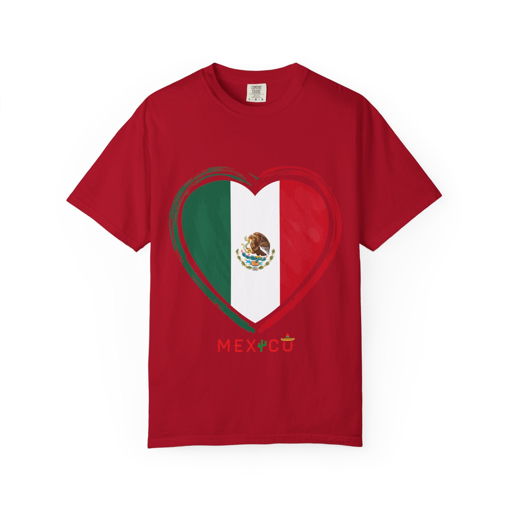 Mexican Flag Heart T-Shirt | Mexico Tricolor Heart Tee