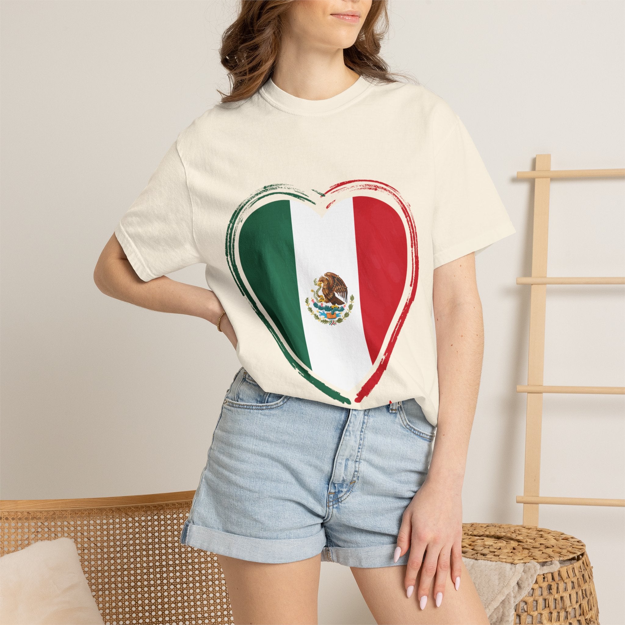 Mexican Flag Heart T-Shirt | Mexico Tricolor Heart Tee