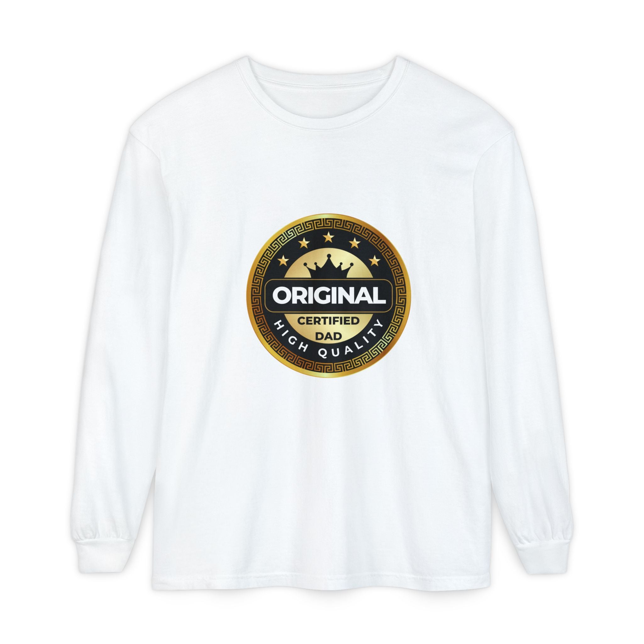 Original Certified Dad Badge T-Shirt | Long Sleeve, Vintage Seal Design