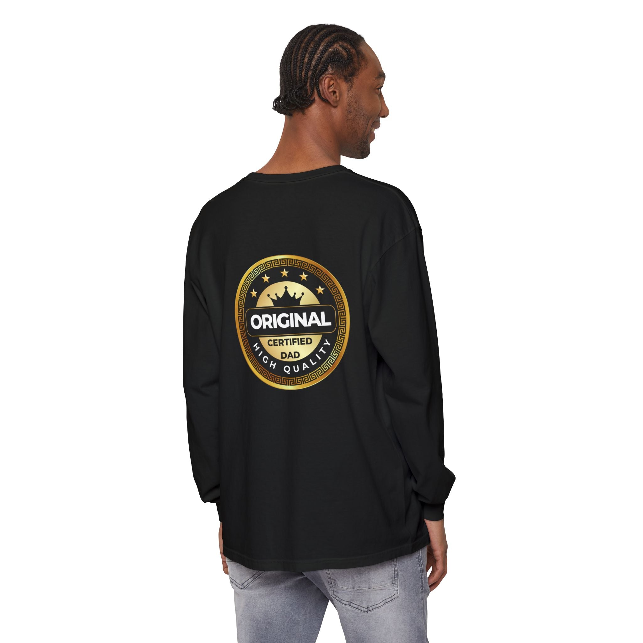 Original Certified Dad Badge T-Shirt | Long Sleeve, Vintage Seal Design