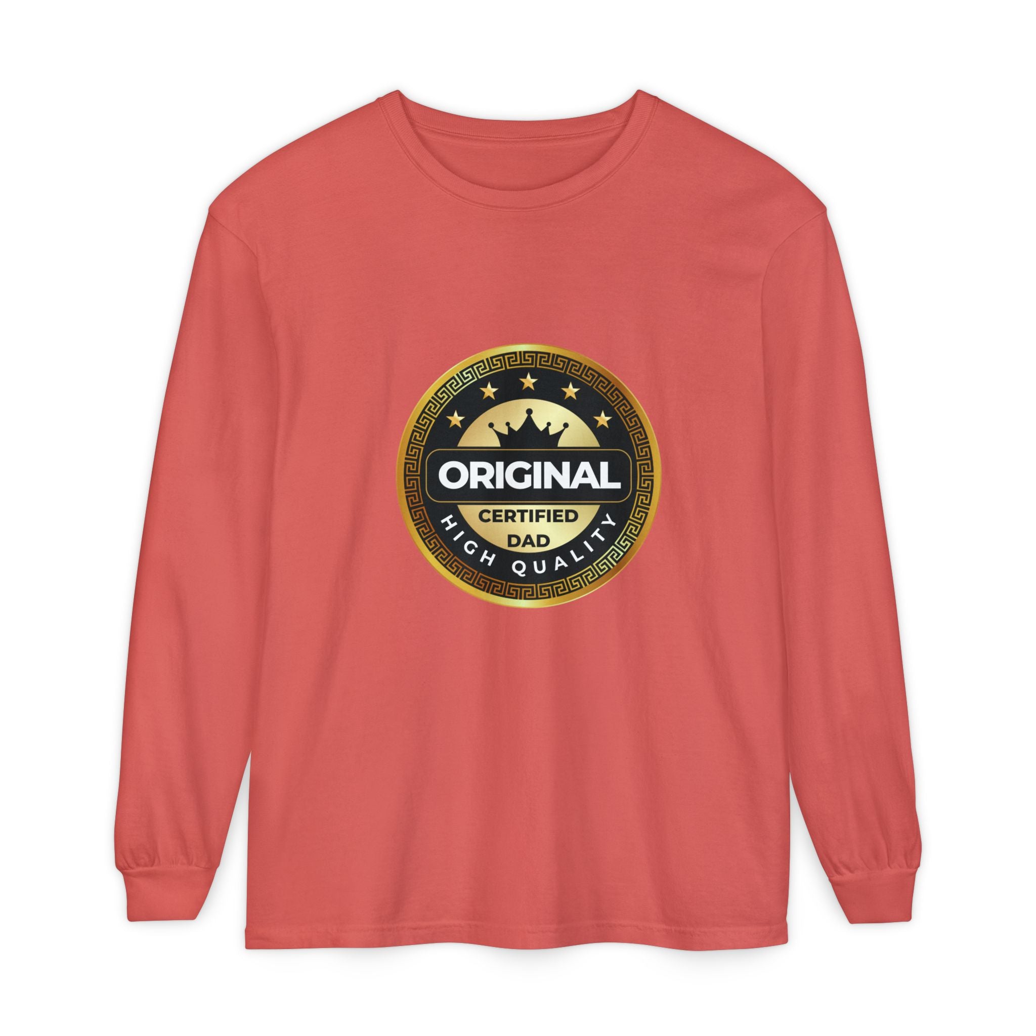 Original Certified Dad Badge T-Shirt | Long Sleeve, Vintage Seal Design