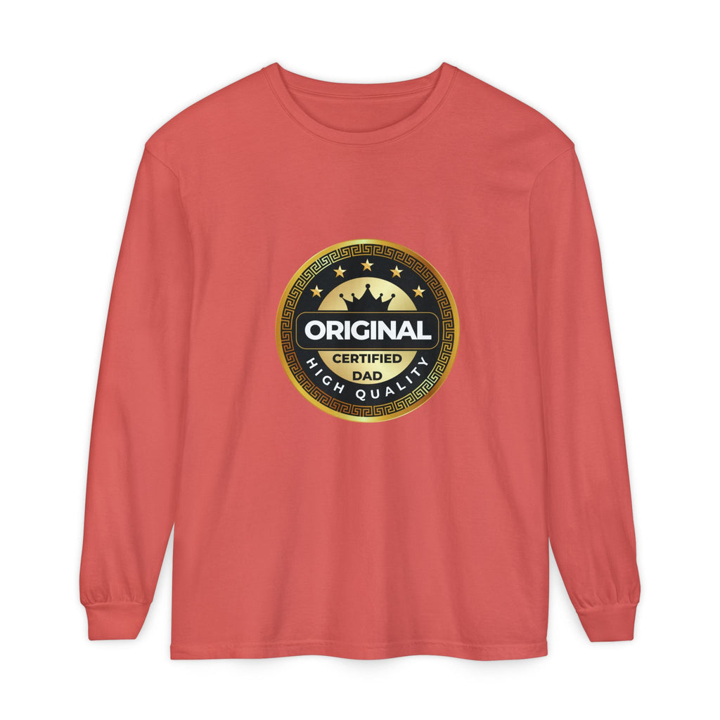 Original Certified Dad Badge T-Shirt | Long Sleeve, Vintage Seal Design