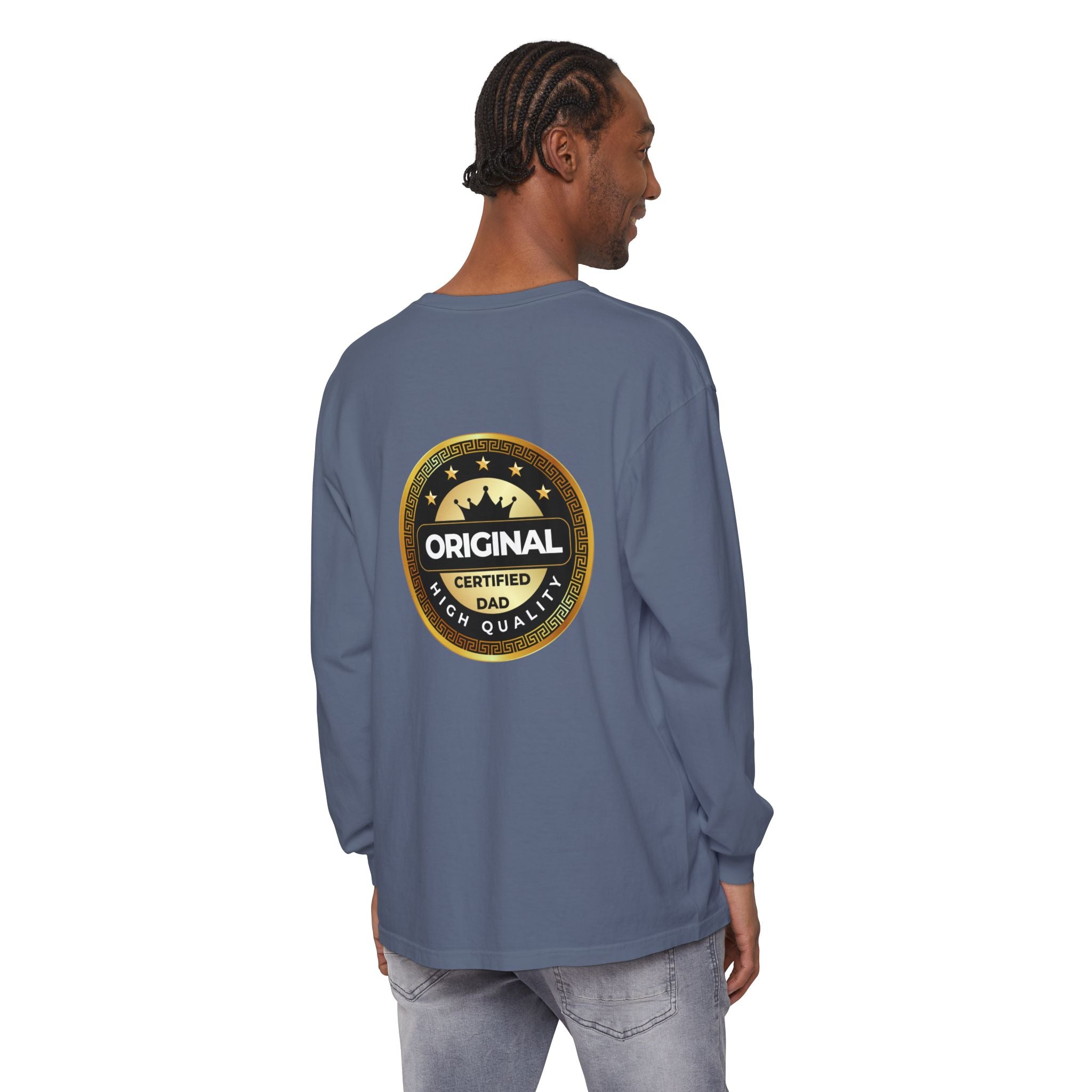 Original Certified Dad Badge T-Shirt | Long Sleeve, Vintage Seal Design