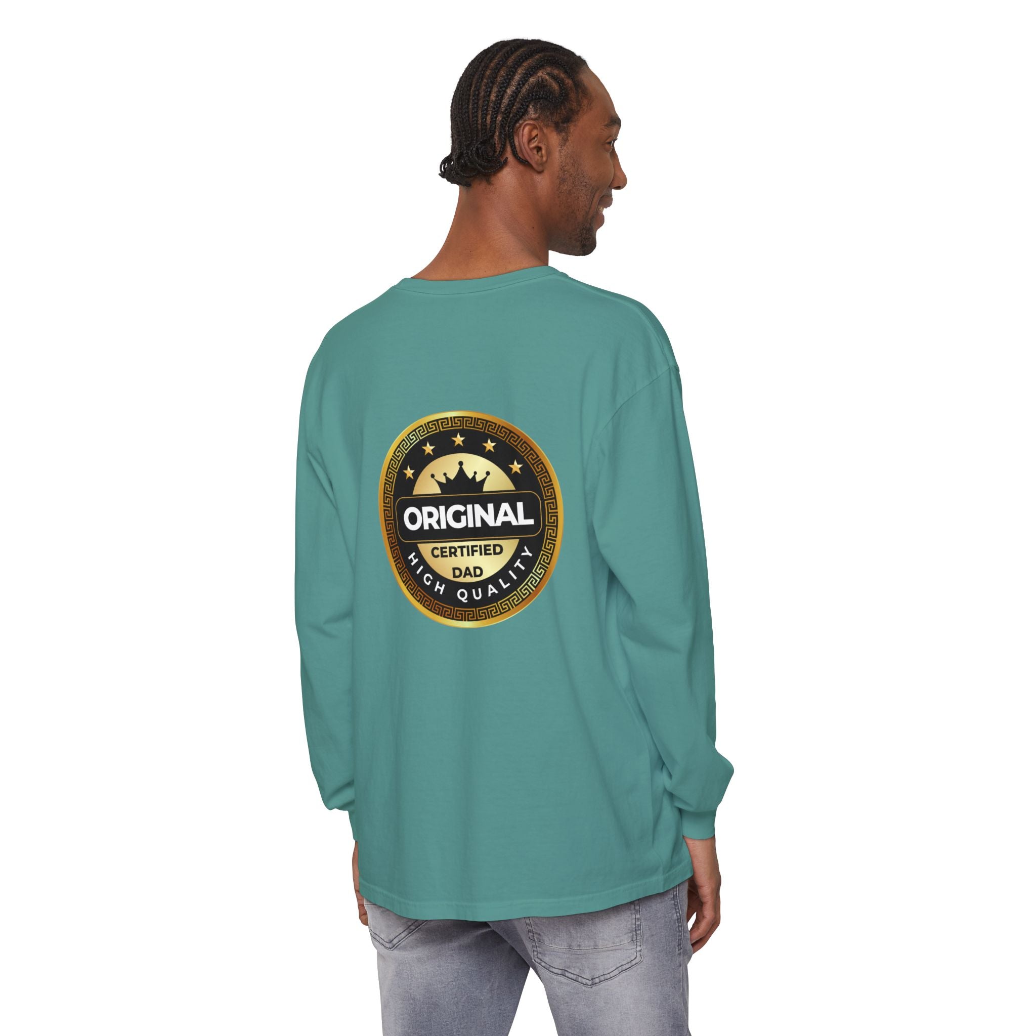 Original Certified Dad Badge T-Shirt | Long Sleeve, Vintage Seal Design