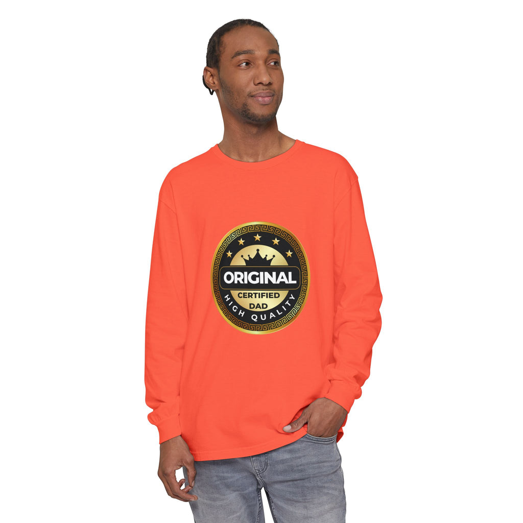 Original Certified Dad Badge T-Shirt | Long Sleeve, Vintage Seal Design