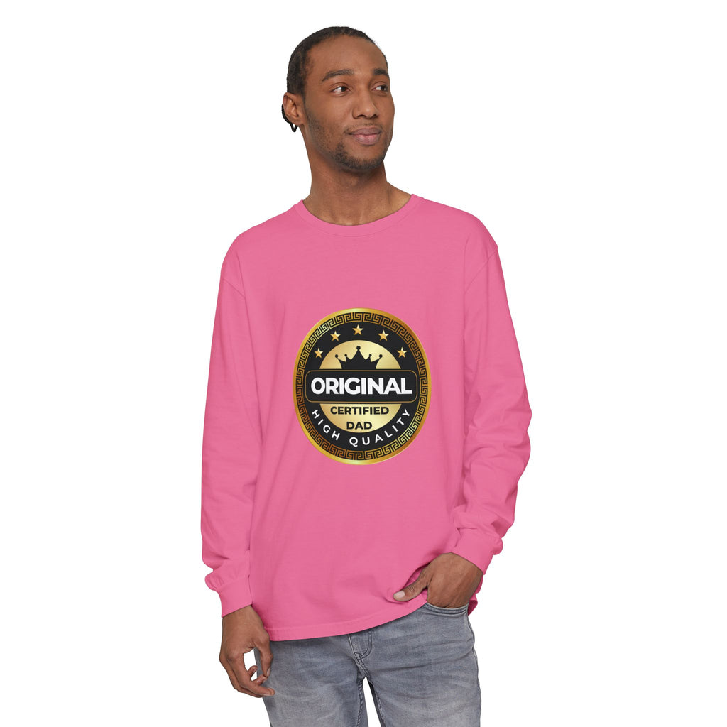 Original Certified Dad Badge T-Shirt | Long Sleeve, Vintage Seal Design