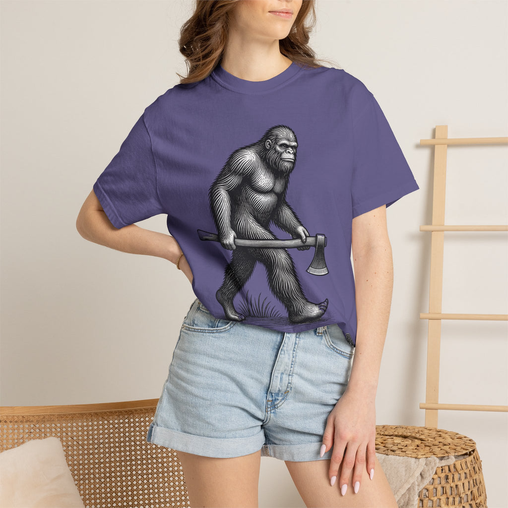 Sasquatch with Axe T-shirt | Vintage Bigfoot Illustration USA