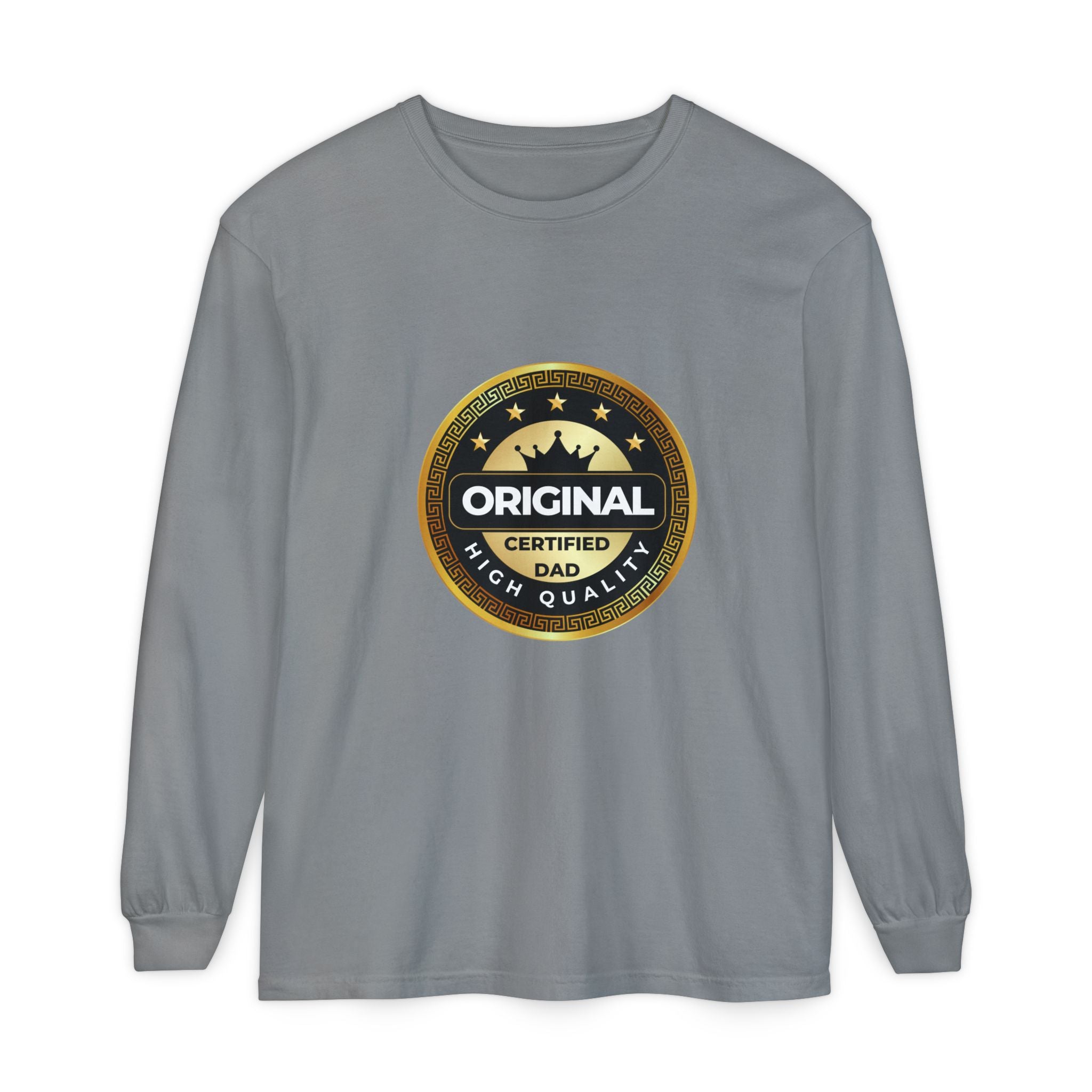 Original Certified Dad Badge T-Shirt | Long Sleeve, Vintage Seal Design