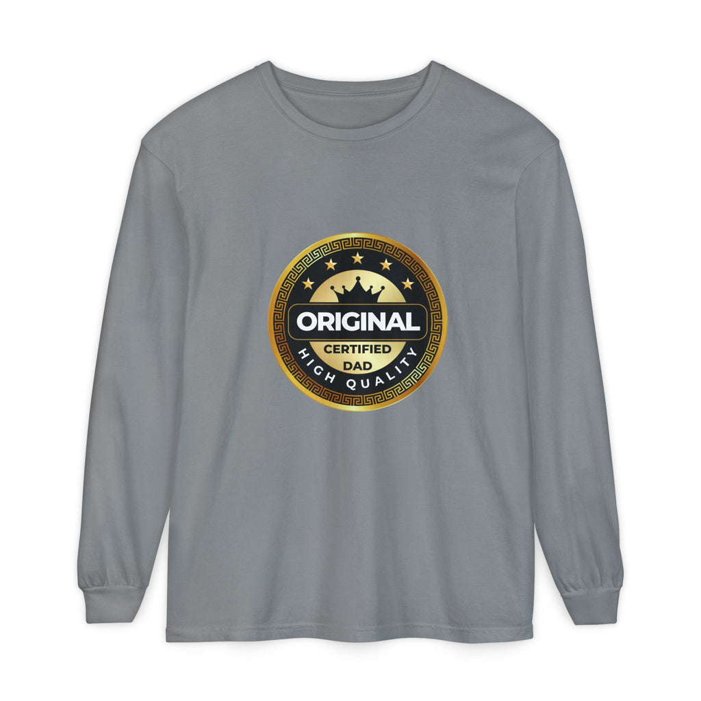 Original Certified Dad Badge T-Shirt | Long Sleeve, Vintage Seal Design