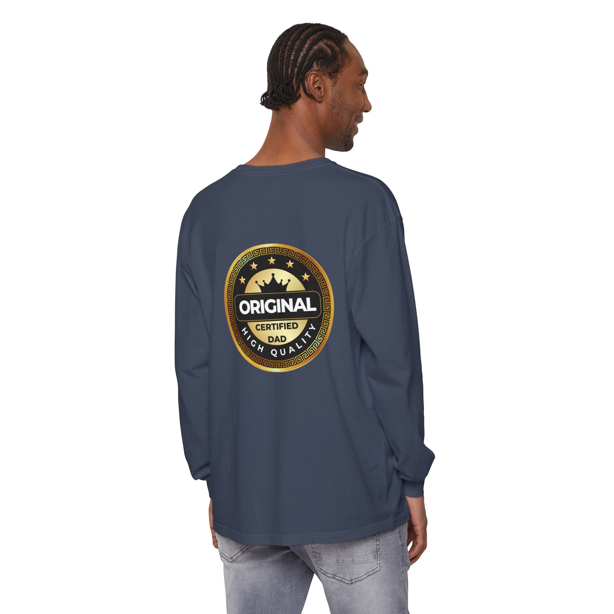 Original Certified Dad Badge T-Shirt | Long Sleeve, Vintage Seal Design