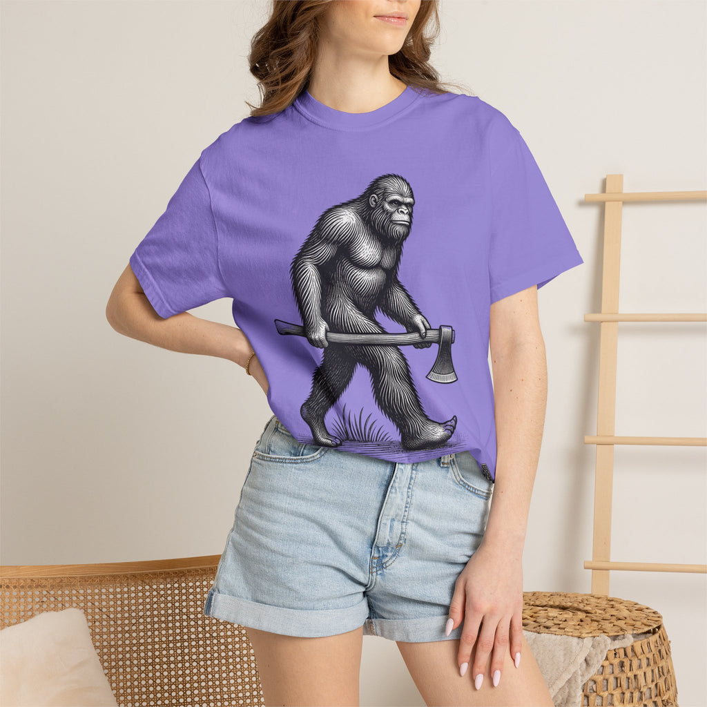 Sasquatch with Axe T-shirt | Vintage Bigfoot Illustration USA