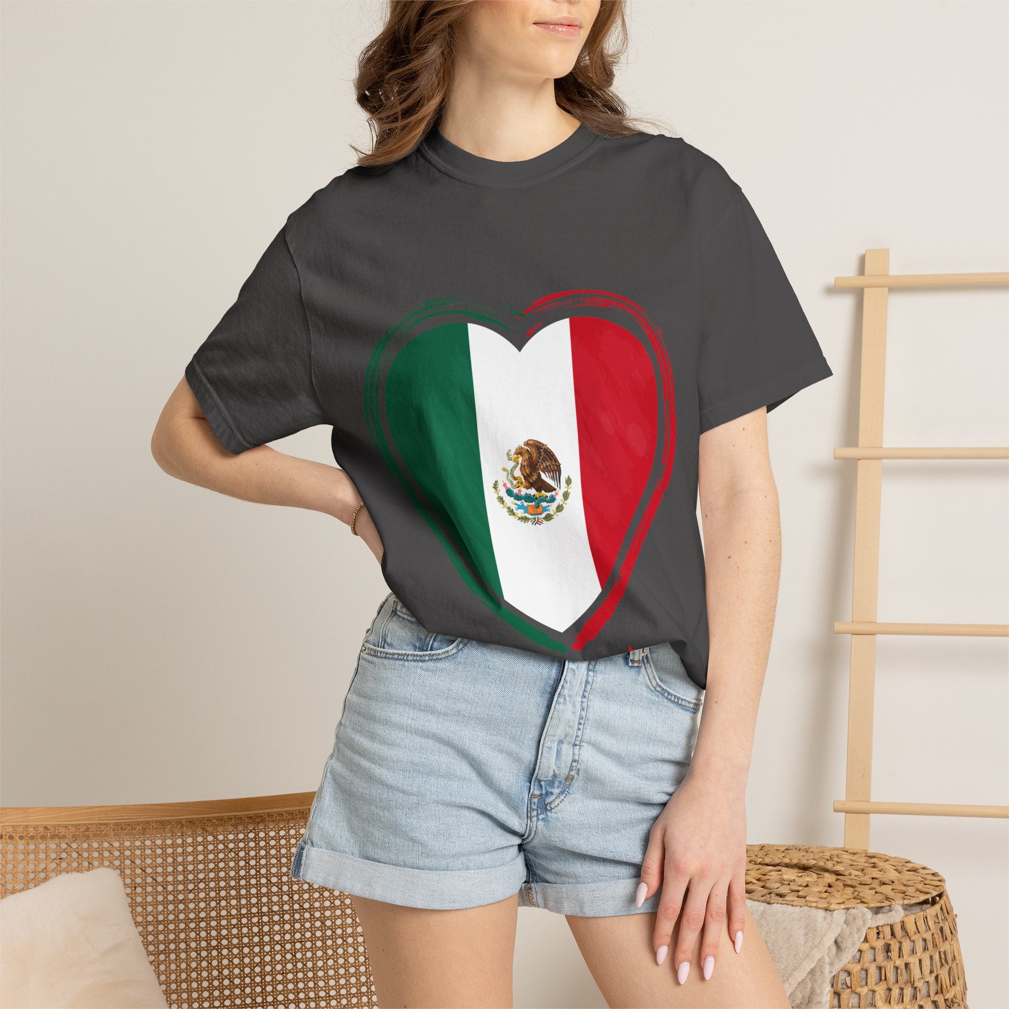 Mexican Flag Heart T-Shirt | Mexico Tricolor Heart Tee