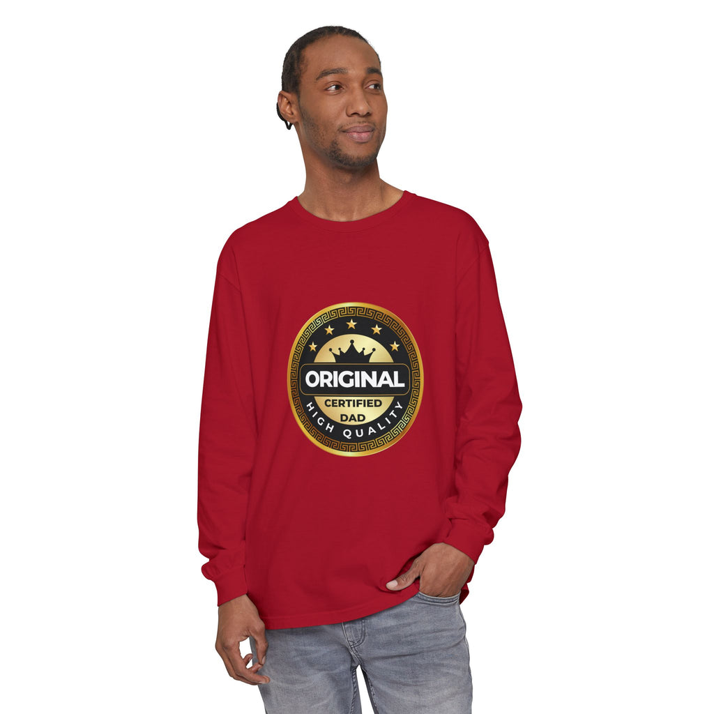 Original Certified Dad Badge T-Shirt | Long Sleeve, Vintage Seal Design