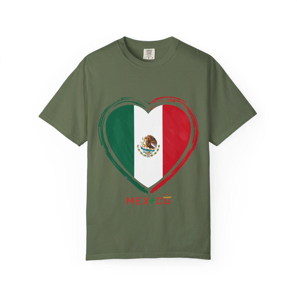Mexican Flag Heart T-Shirt | Mexico Tricolor Heart Tee