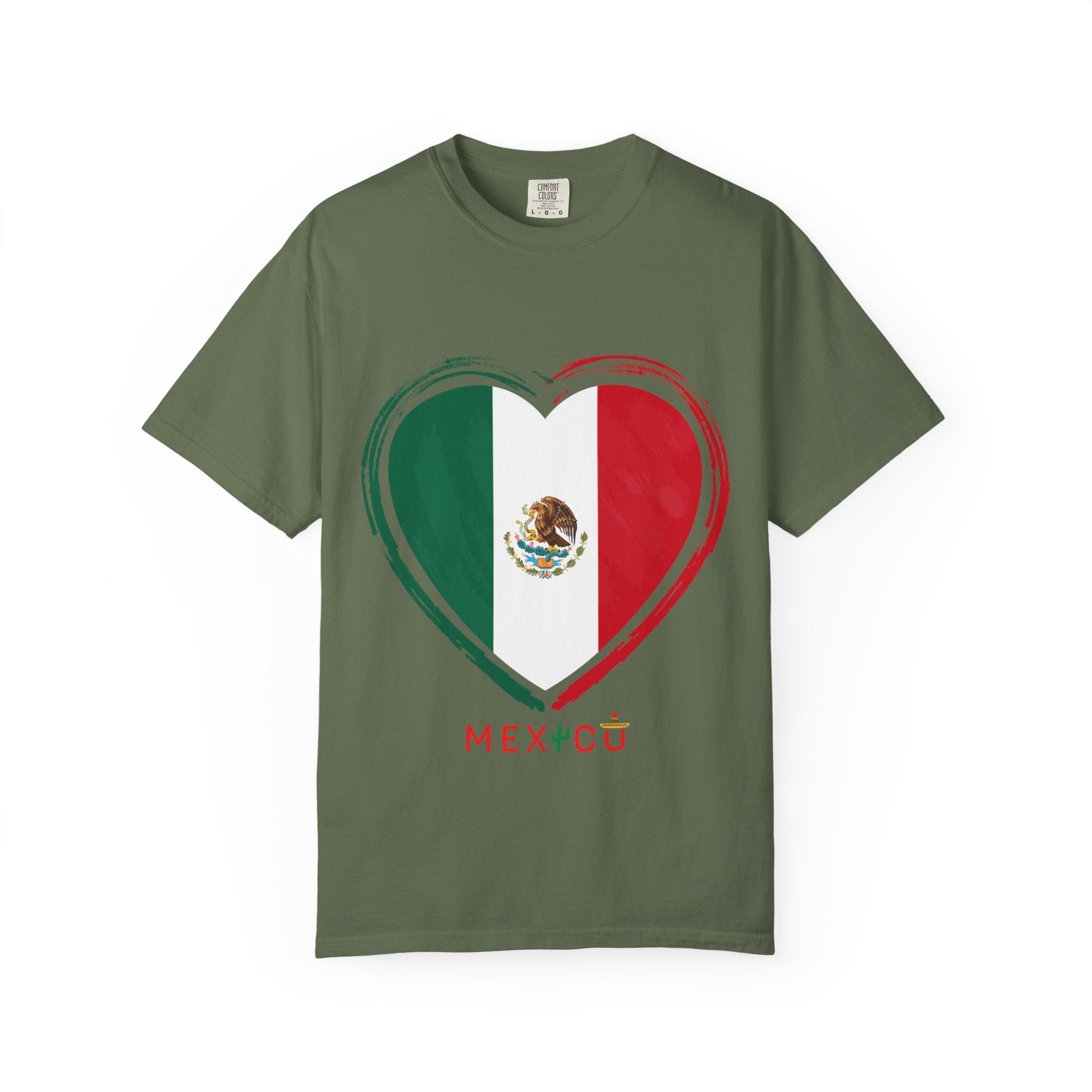 Mexican Flag Heart T-Shirt | Mexico Tricolor Heart Tee