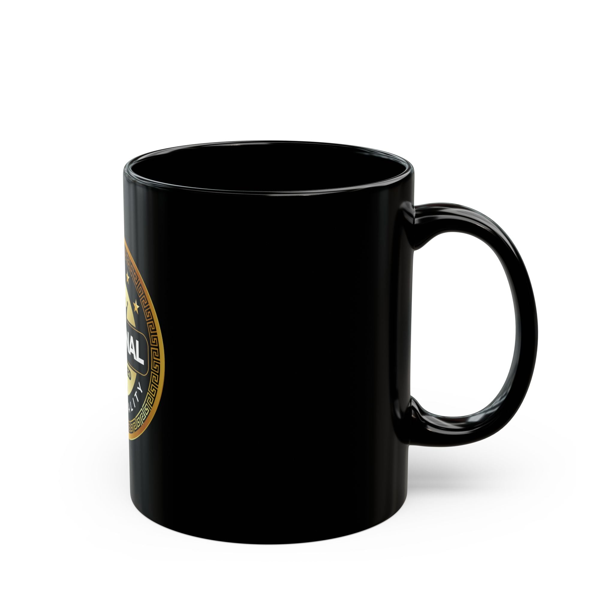 Police Badge Logo Mug | Black Ceramic Coffee Cup