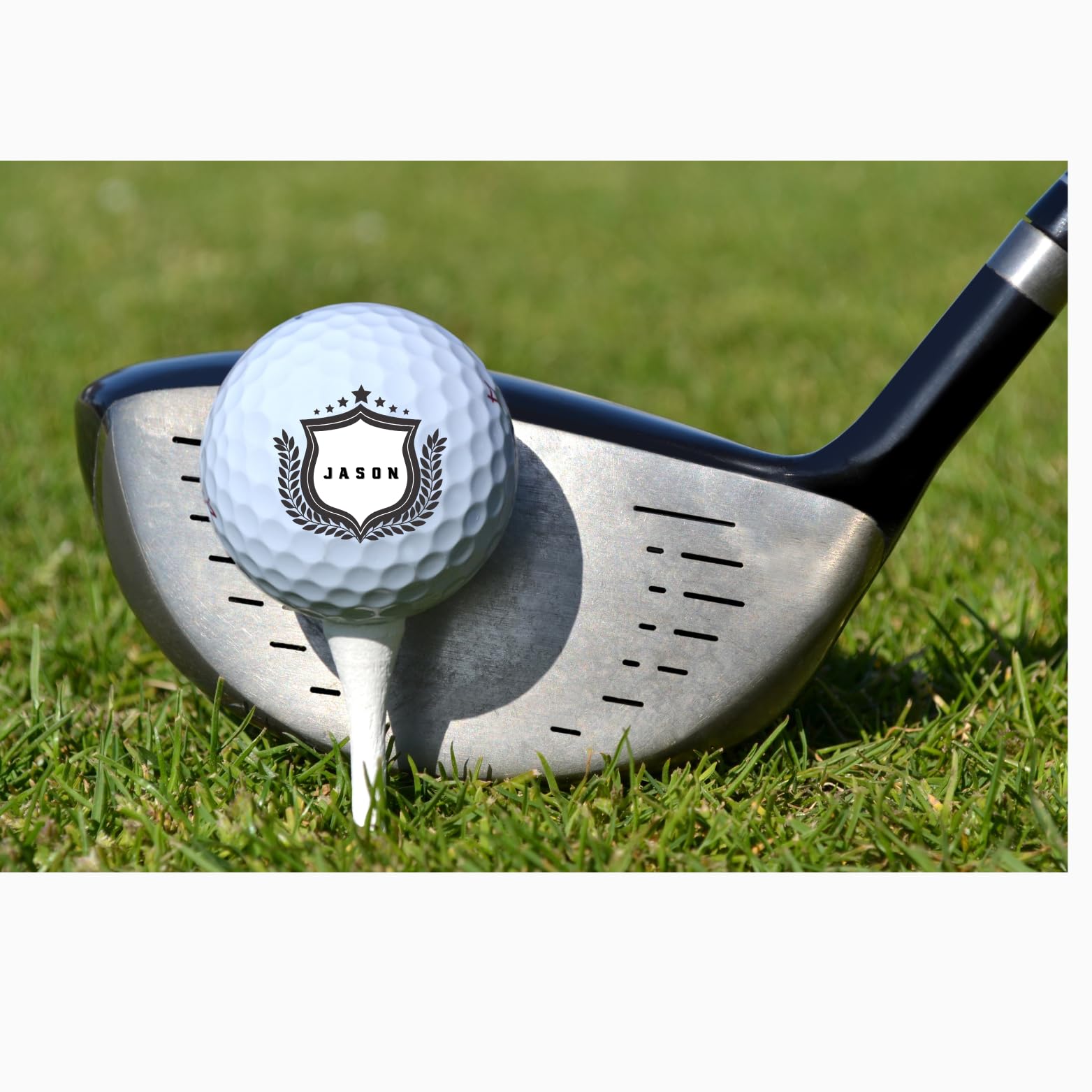 Personalized Custom Golf Balls Beautiful White Shield Royalty Designs | Multiple Designs Monogrammed Golf Gifts & Accessories. Includes Golf-Balls,Towel,Divot.