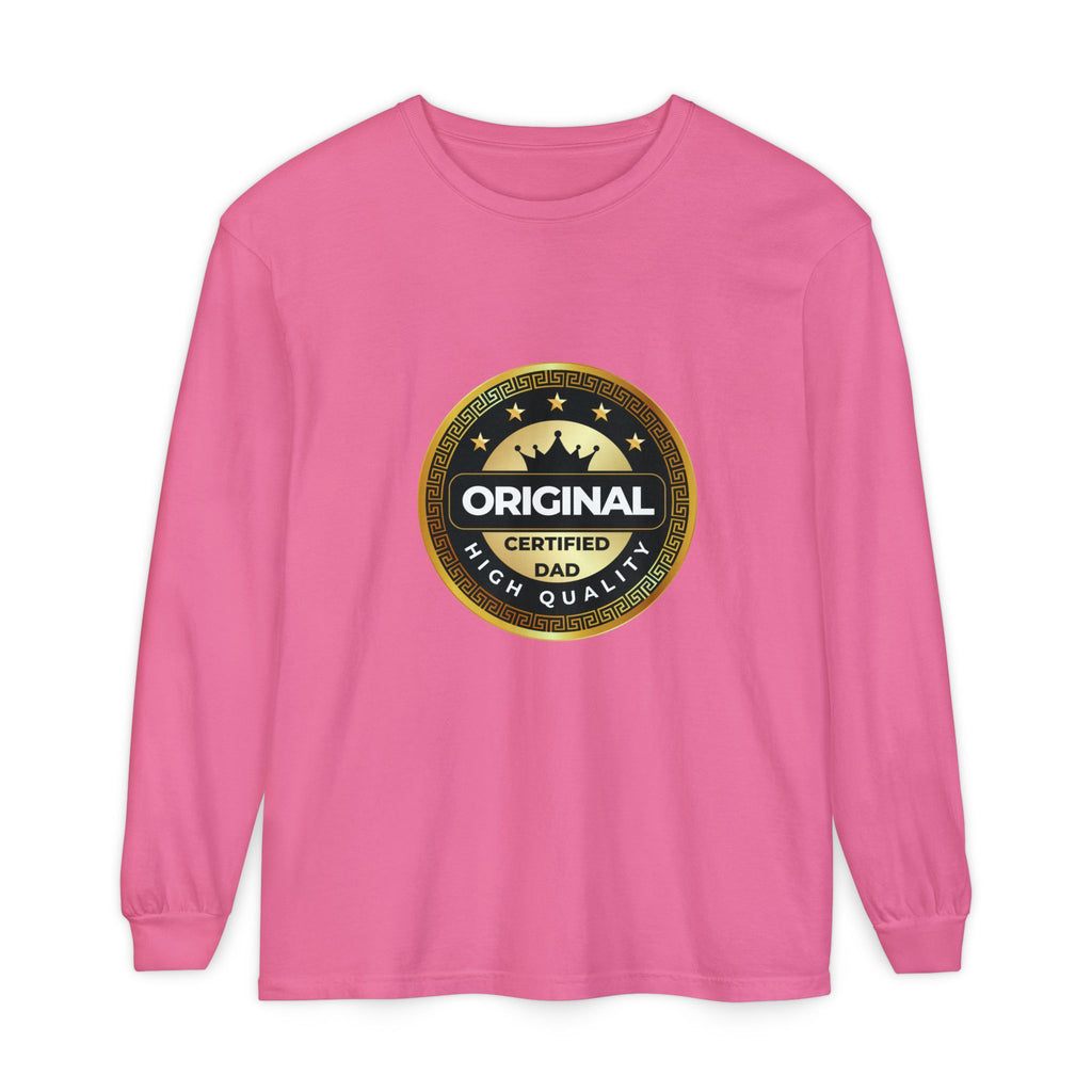 Original Certified Dad Badge T-Shirt | Long Sleeve, Vintage Seal Design