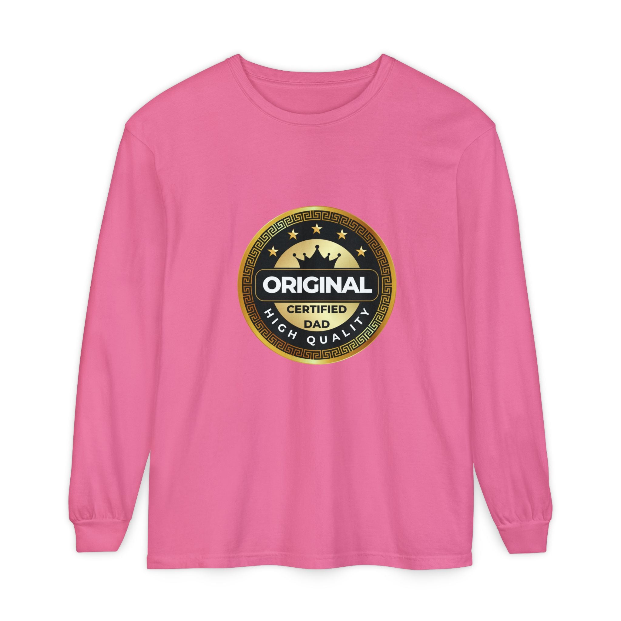 Original Certified Dad Badge T-Shirt | Long Sleeve, Vintage Seal Design