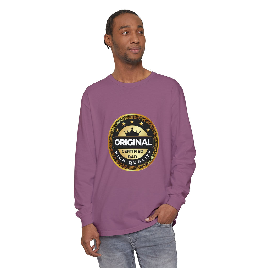 Original Certified Dad Badge T-Shirt | Long Sleeve, Vintage Seal Design