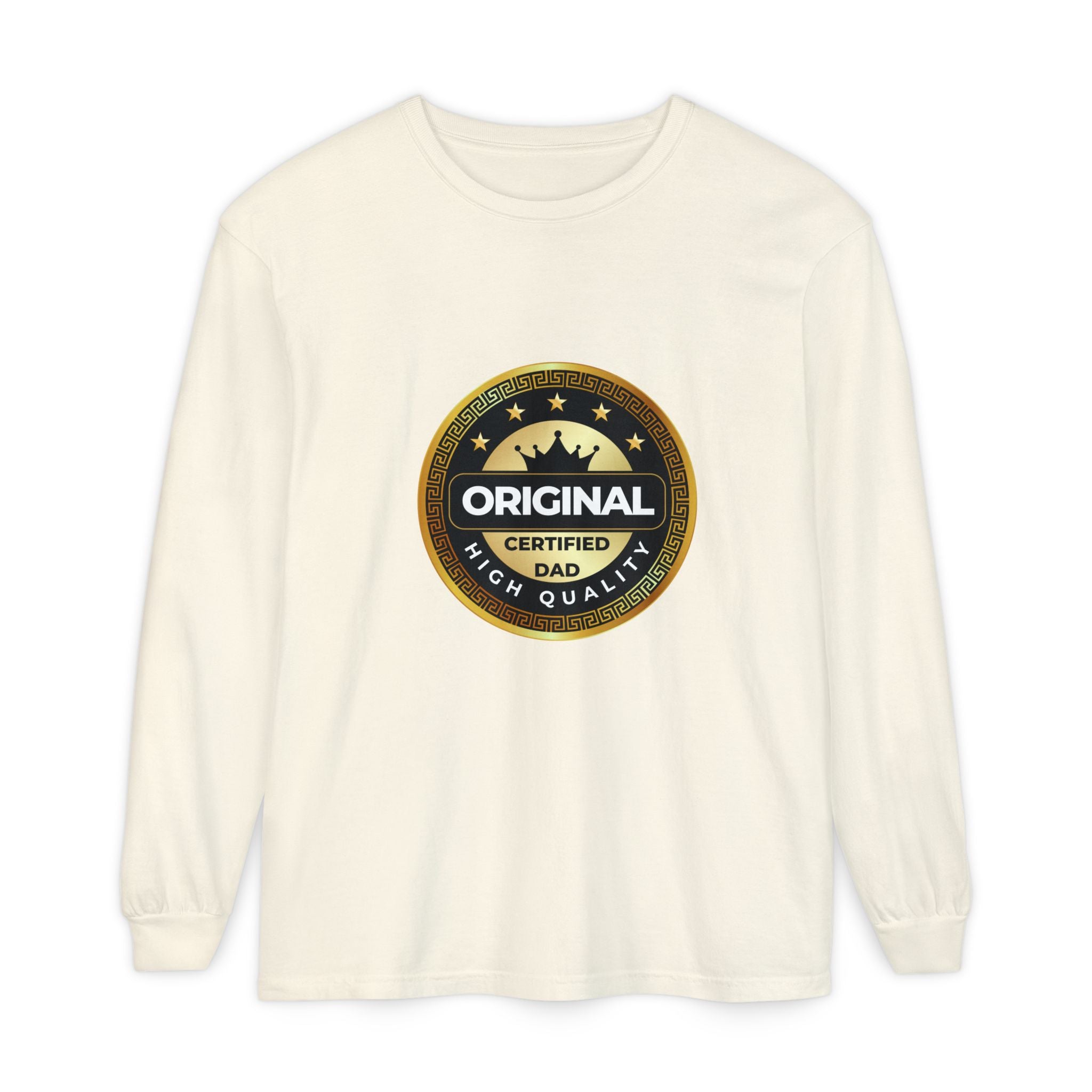 Original Certified Dad Badge T-Shirt | Long Sleeve, Vintage Seal Design