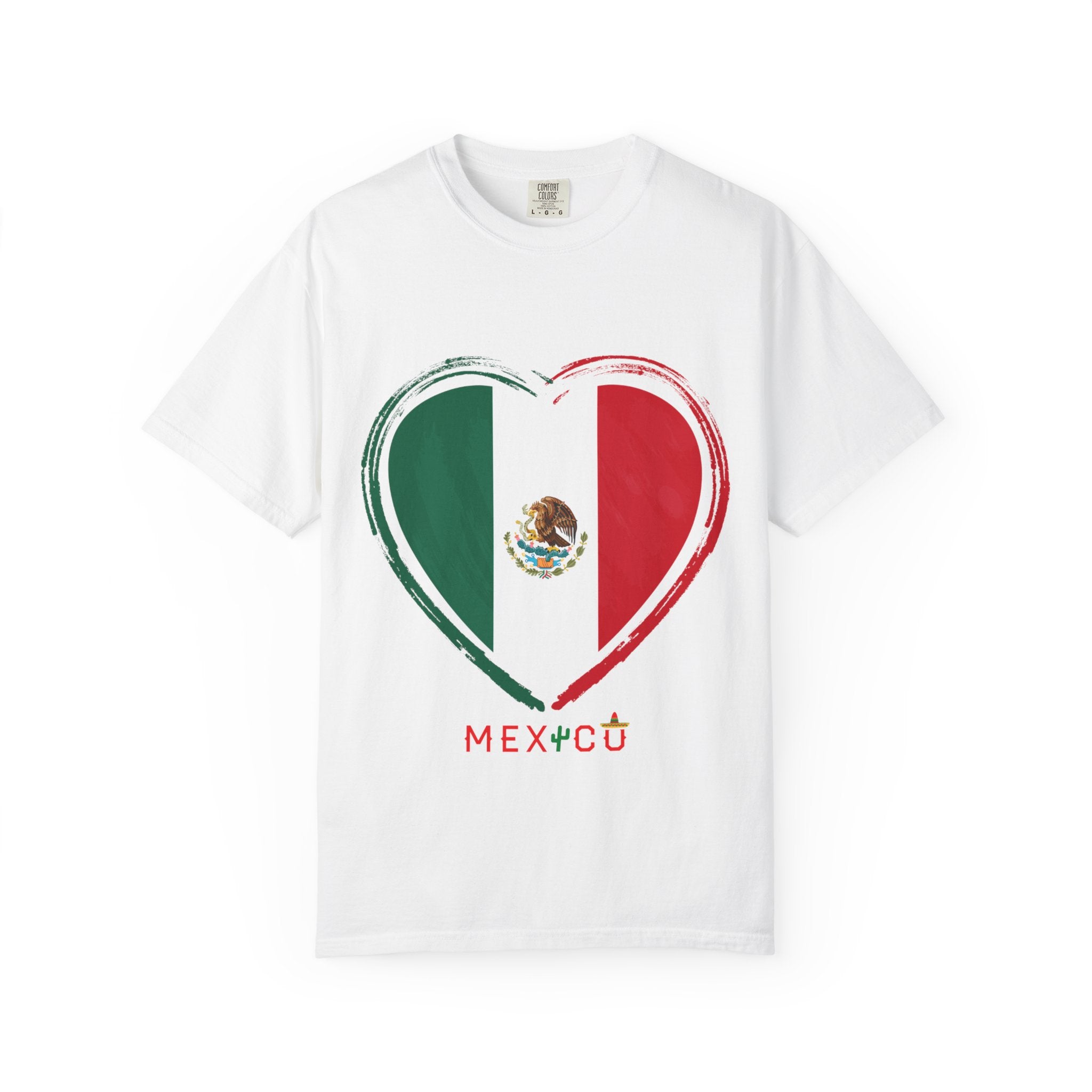 Mexican Flag Heart T-Shirt | Mexico Tricolor Heart Tee