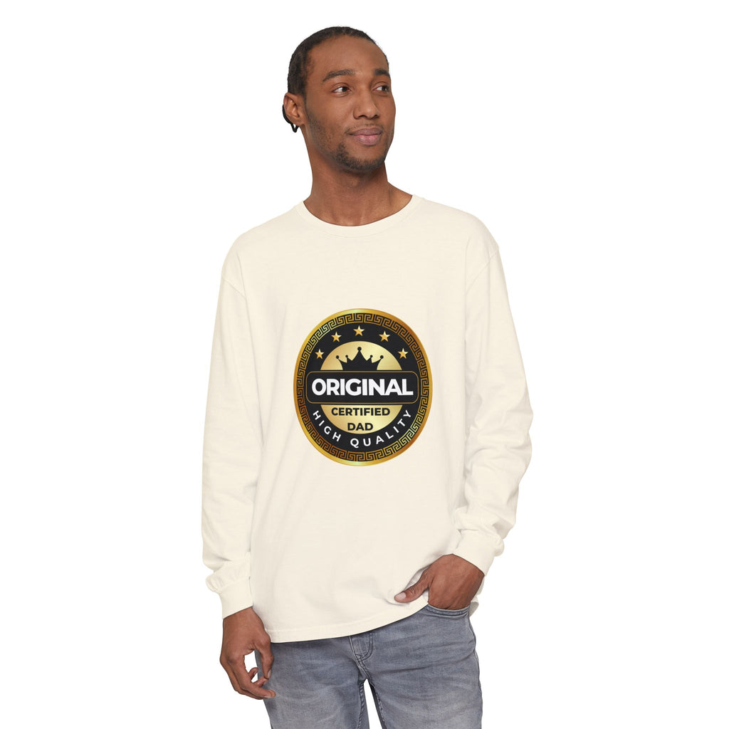 Original Certified Dad Badge T-Shirt | Long Sleeve, Vintage Seal Design