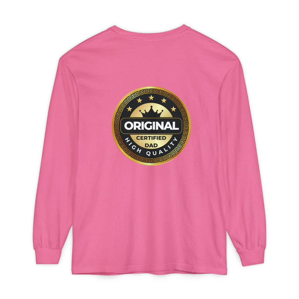Original Certified Dad Badge T-Shirt | Long Sleeve, Vintage Seal Design