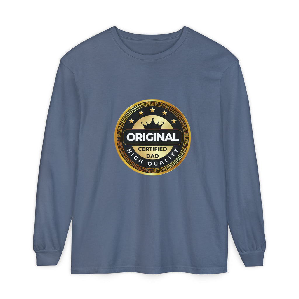 Original Certified Dad Badge T-Shirt | Long Sleeve, Vintage Seal Design