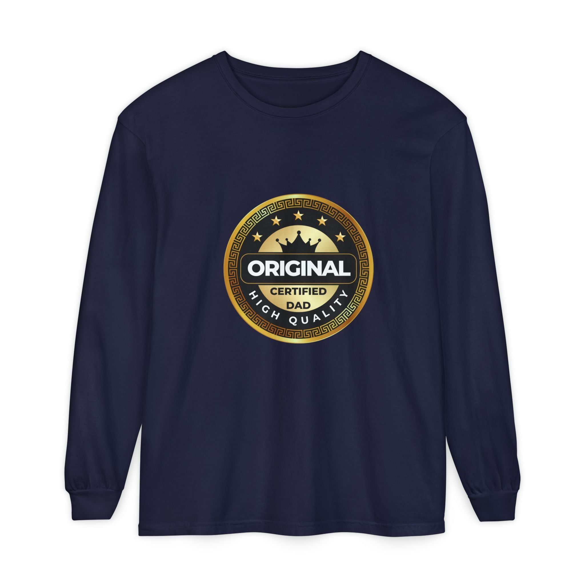 Original Certified Dad Badge T-Shirt | Long Sleeve, Vintage Seal Design