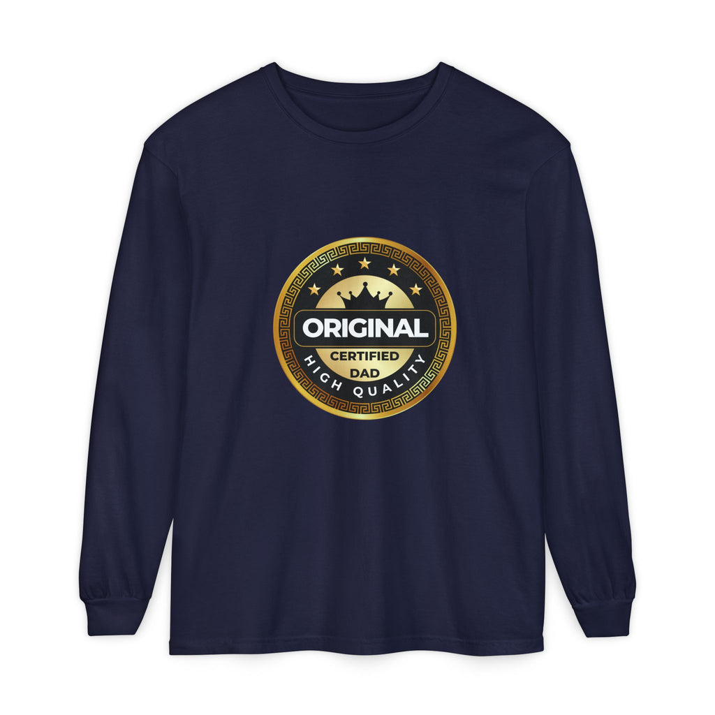 Original Certified Dad Badge T-Shirt | Long Sleeve, Vintage Seal Design