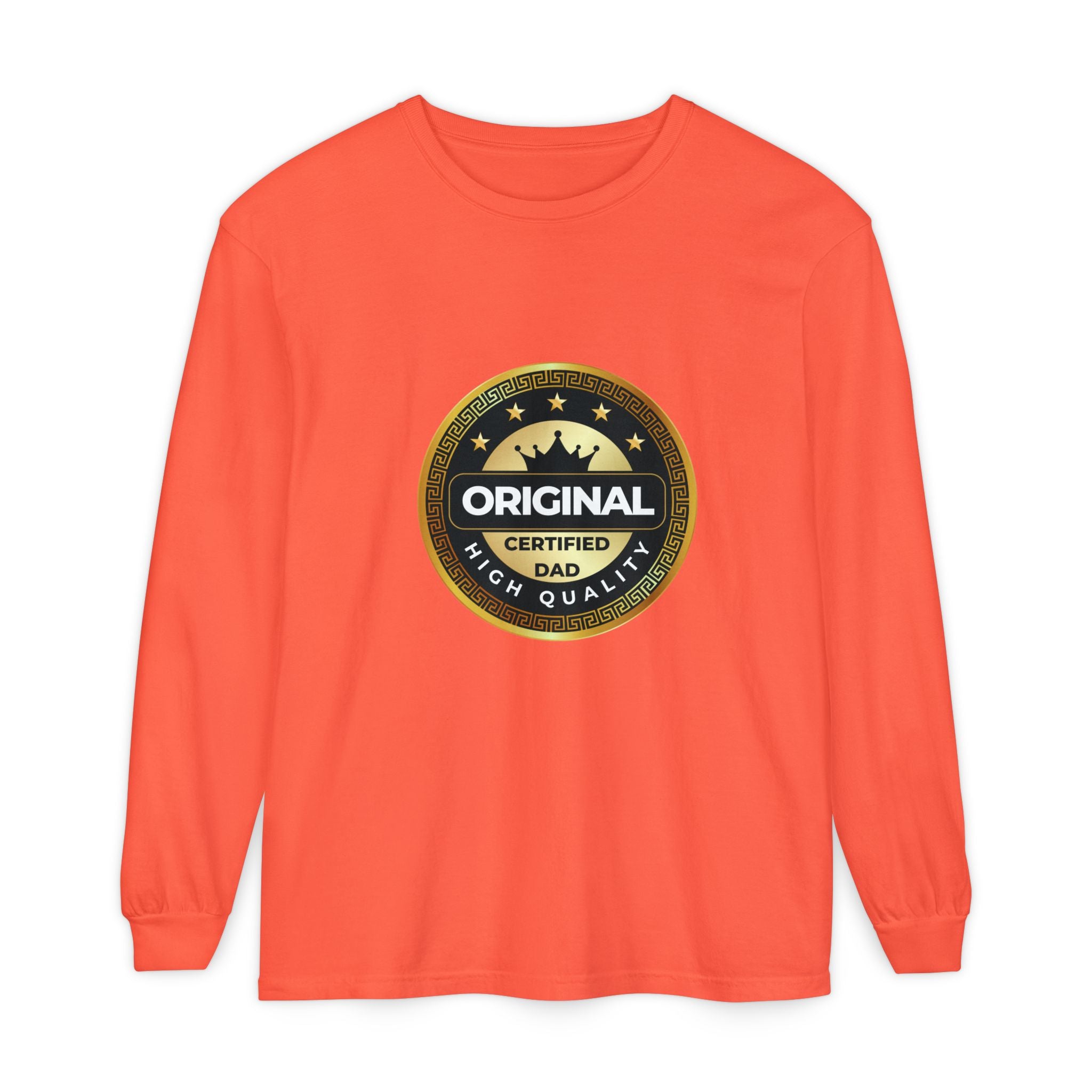 Original Certified Dad Badge T-Shirt | Long Sleeve, Vintage Seal Design