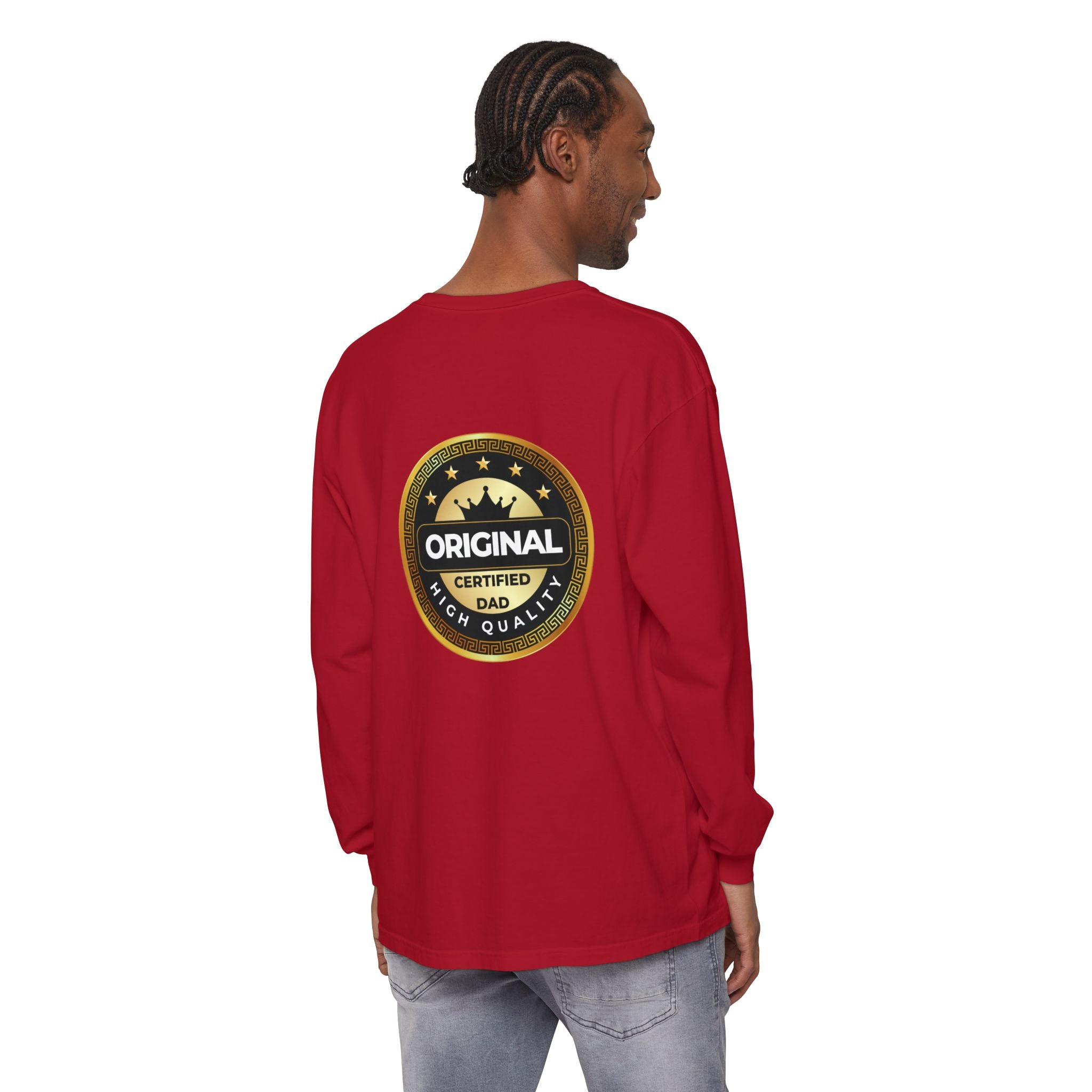 Original Certified Dad Badge T-Shirt | Long Sleeve, Vintage Seal Design