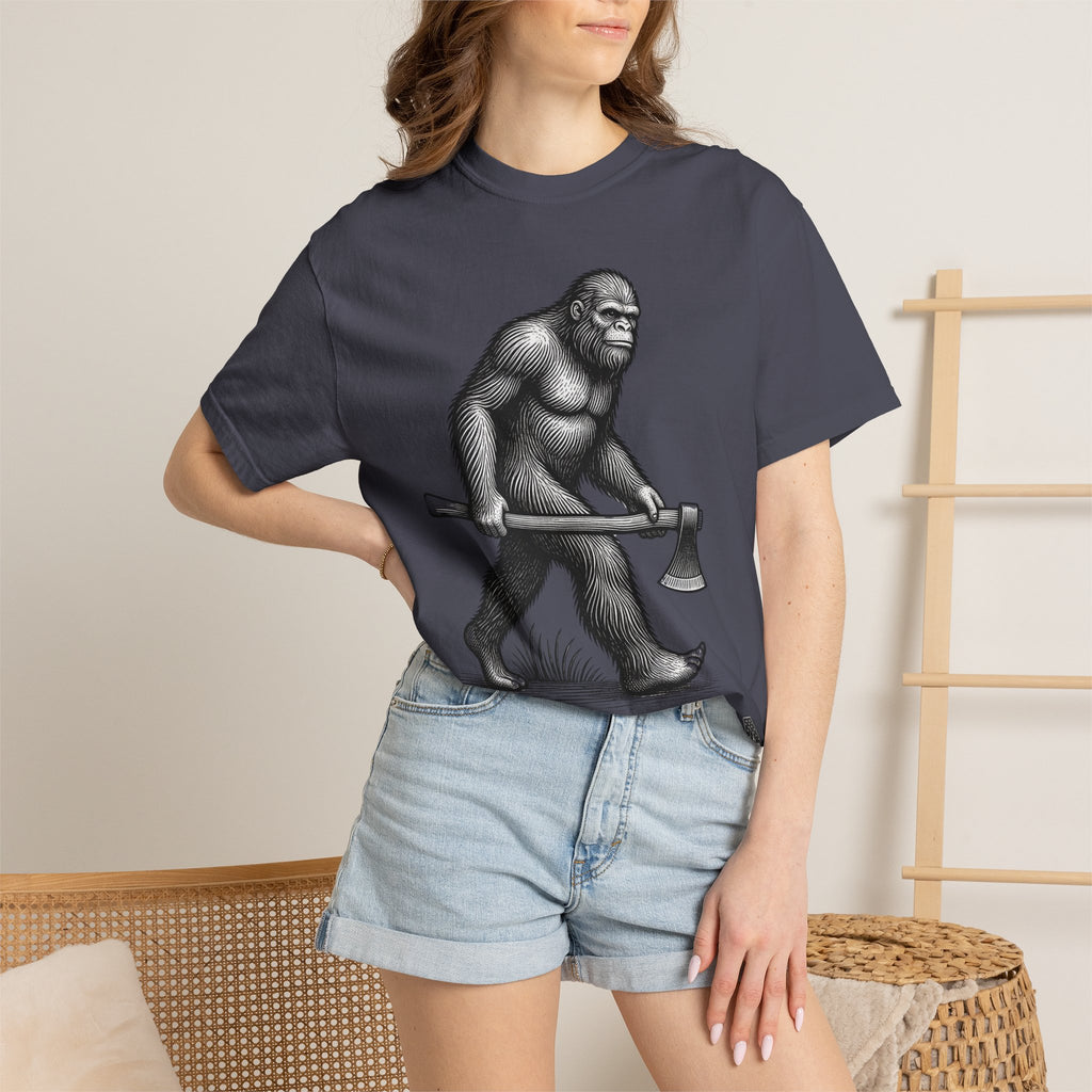 Sasquatch with Axe T-shirt | Vintage Bigfoot Illustration USA
