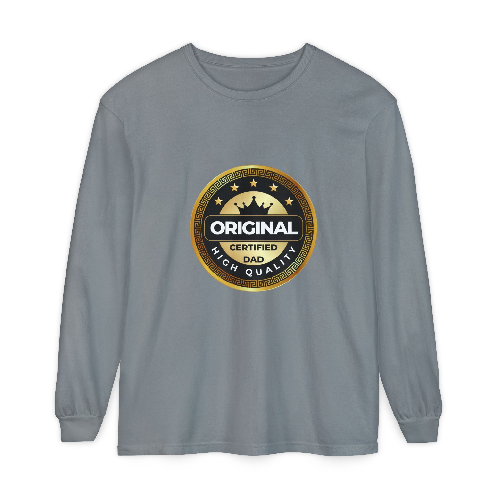 Original Certified Dad Badge T-Shirt | Long Sleeve, Vintage Seal Design