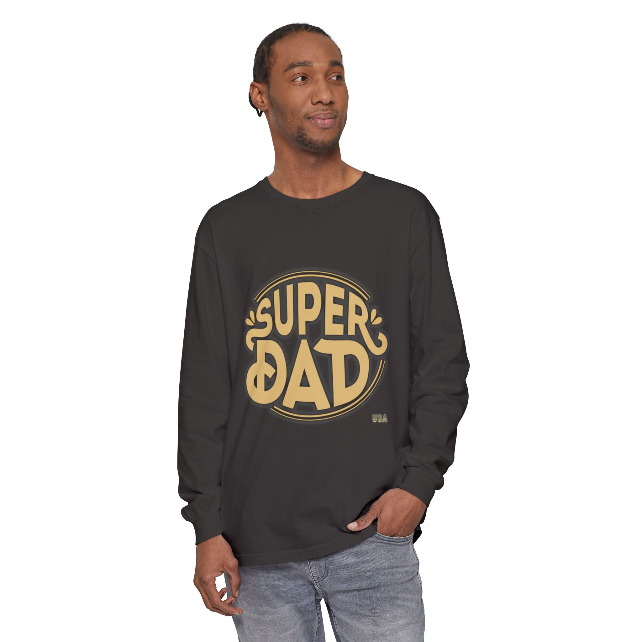 Super Dad Retro Badge Long Sleeve T-Shirt | Father’s Day Tee