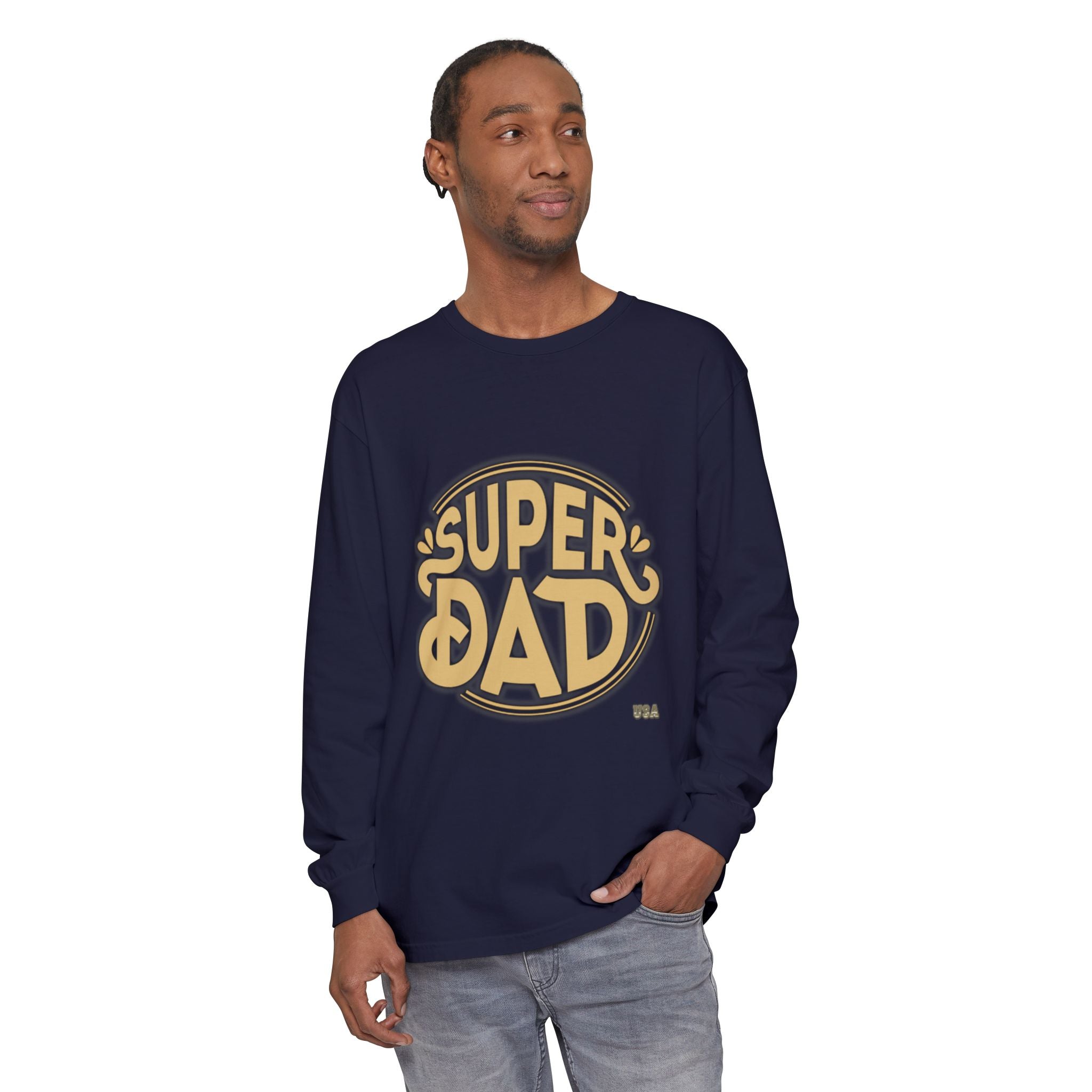 Super Dad Retro Badge Long Sleeve T-Shirt | Father’s Day Tee