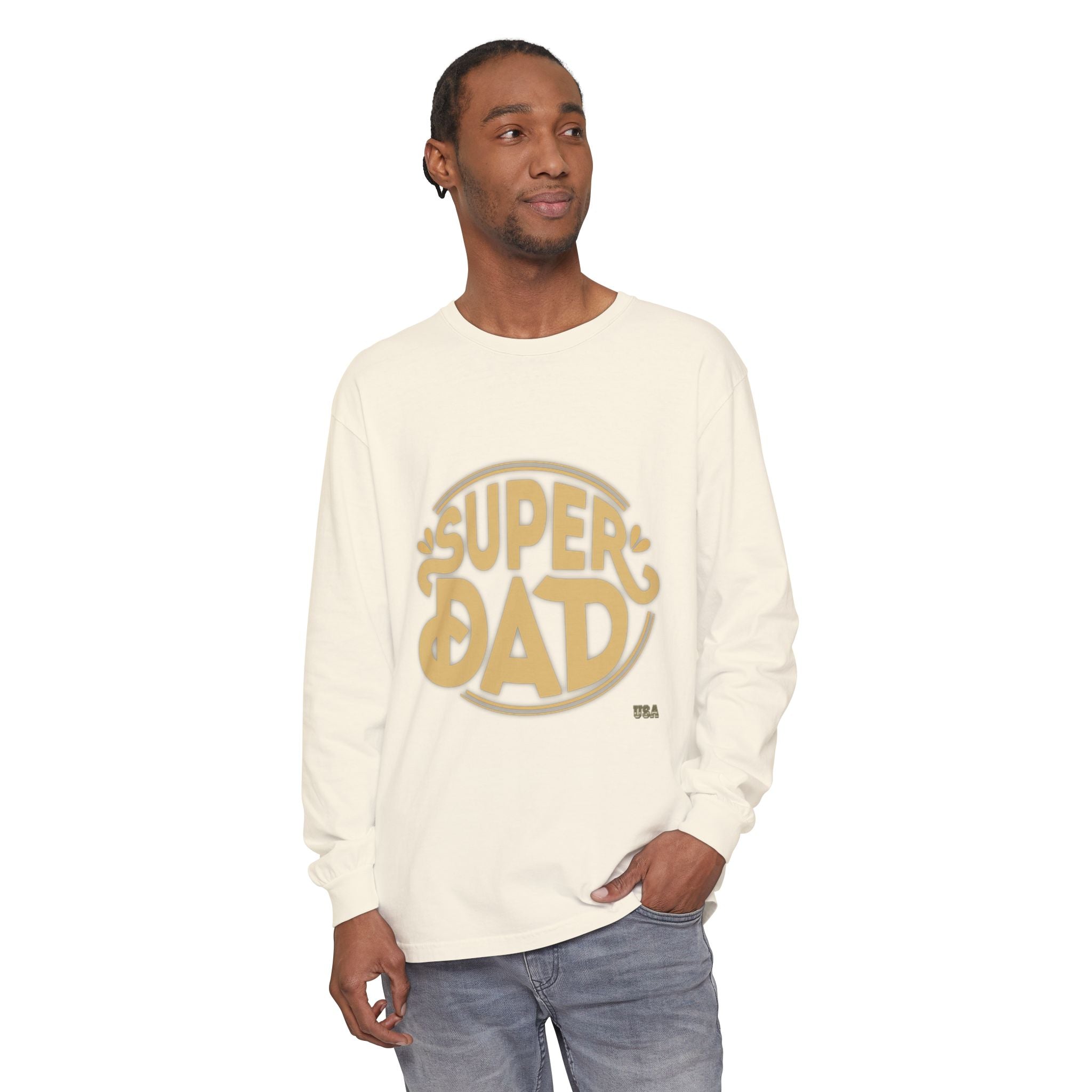 Super Dad Retro Badge Long Sleeve T-Shirt | Father’s Day Tee