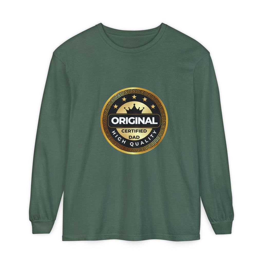 Original Certified Dad Badge T-Shirt | Long Sleeve, Vintage Seal Design