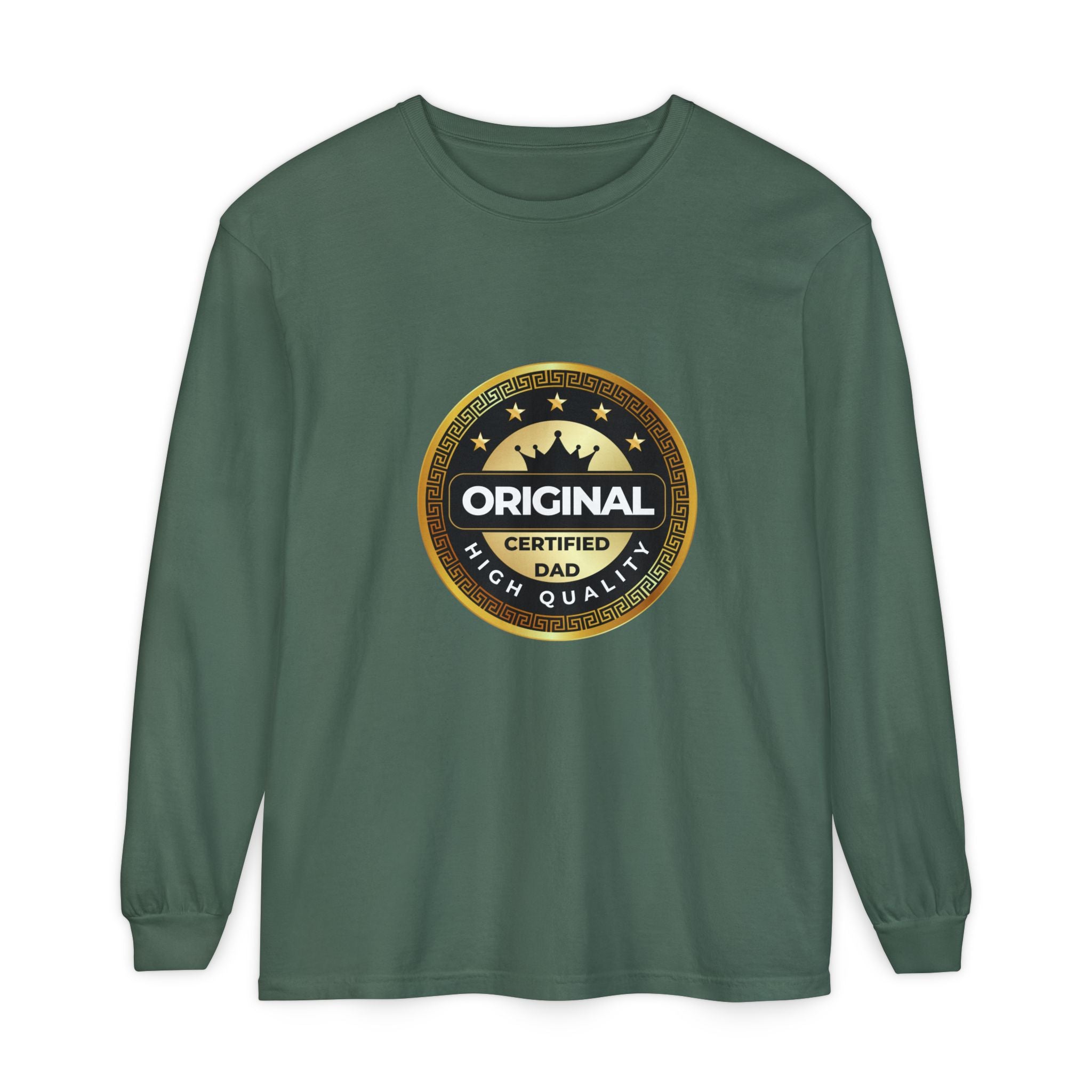 Original Certified Dad Badge T-Shirt | Long Sleeve, Vintage Seal Design