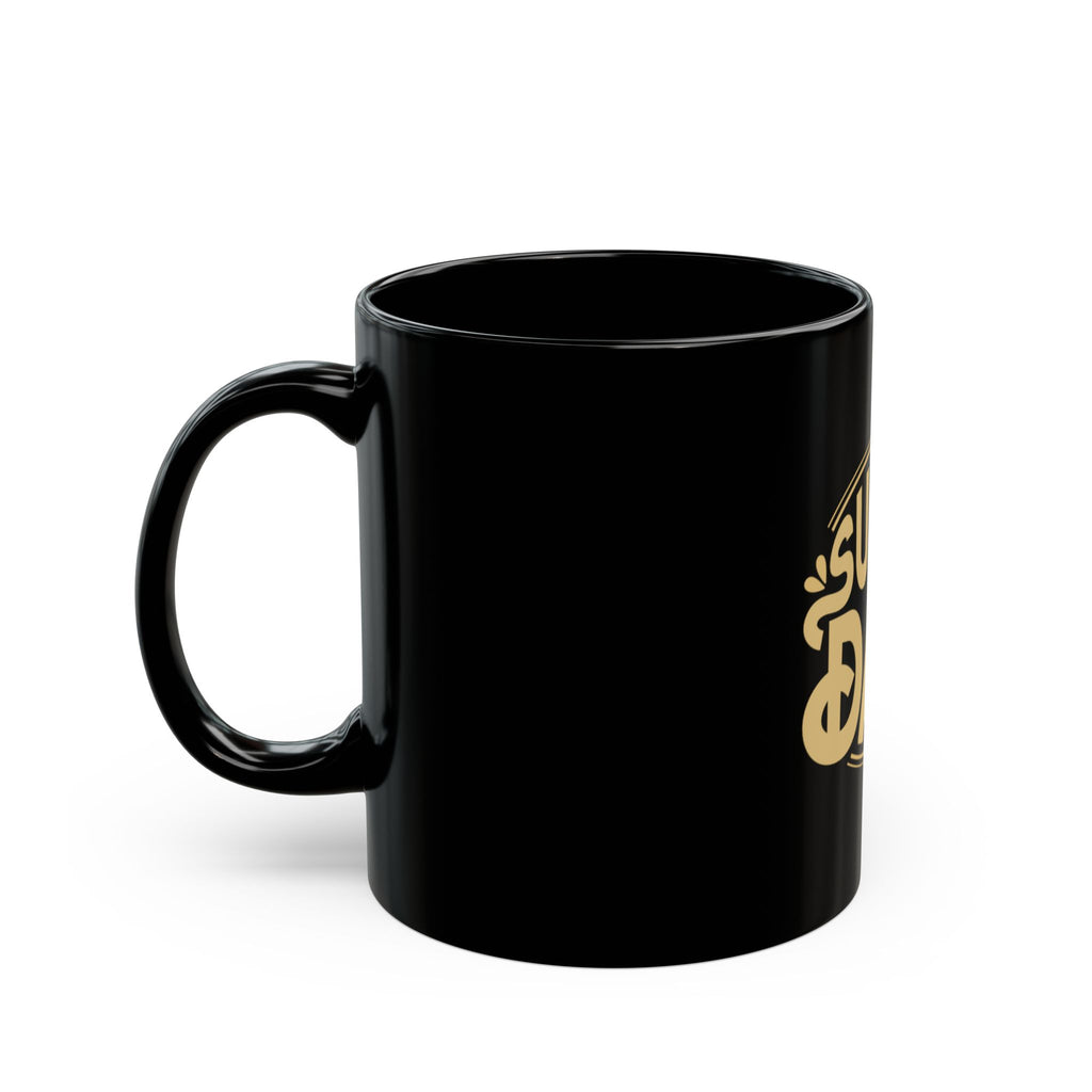 Super Dad retro badge Black Mug | Father's Day coffee cup
