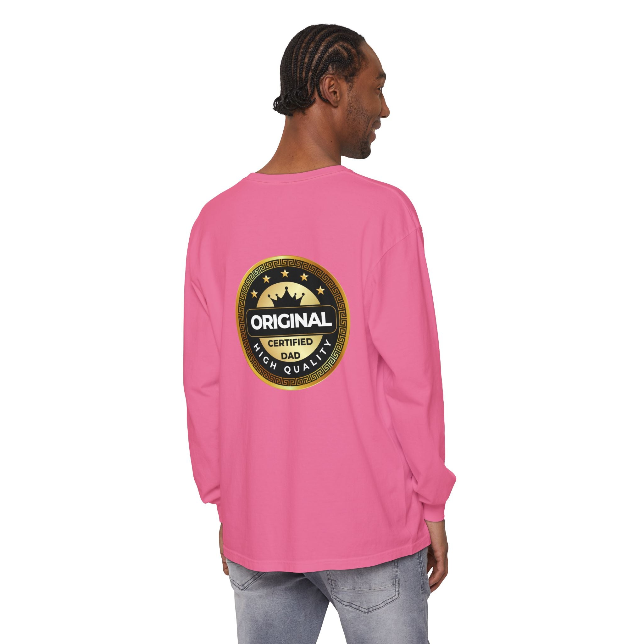 Original Certified Dad Badge T-Shirt | Long Sleeve, Vintage Seal Design