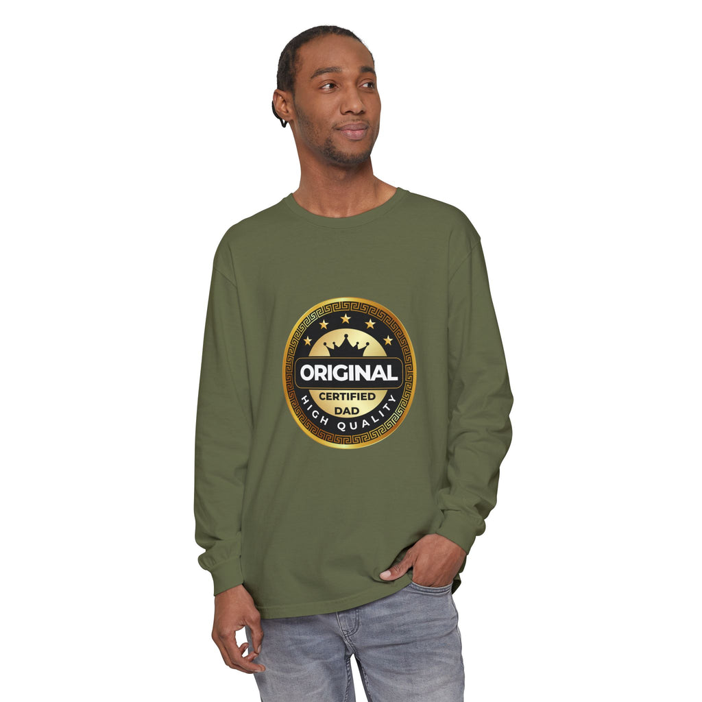 Original Certified Dad Badge T-Shirt | Long Sleeve, Vintage Seal Design