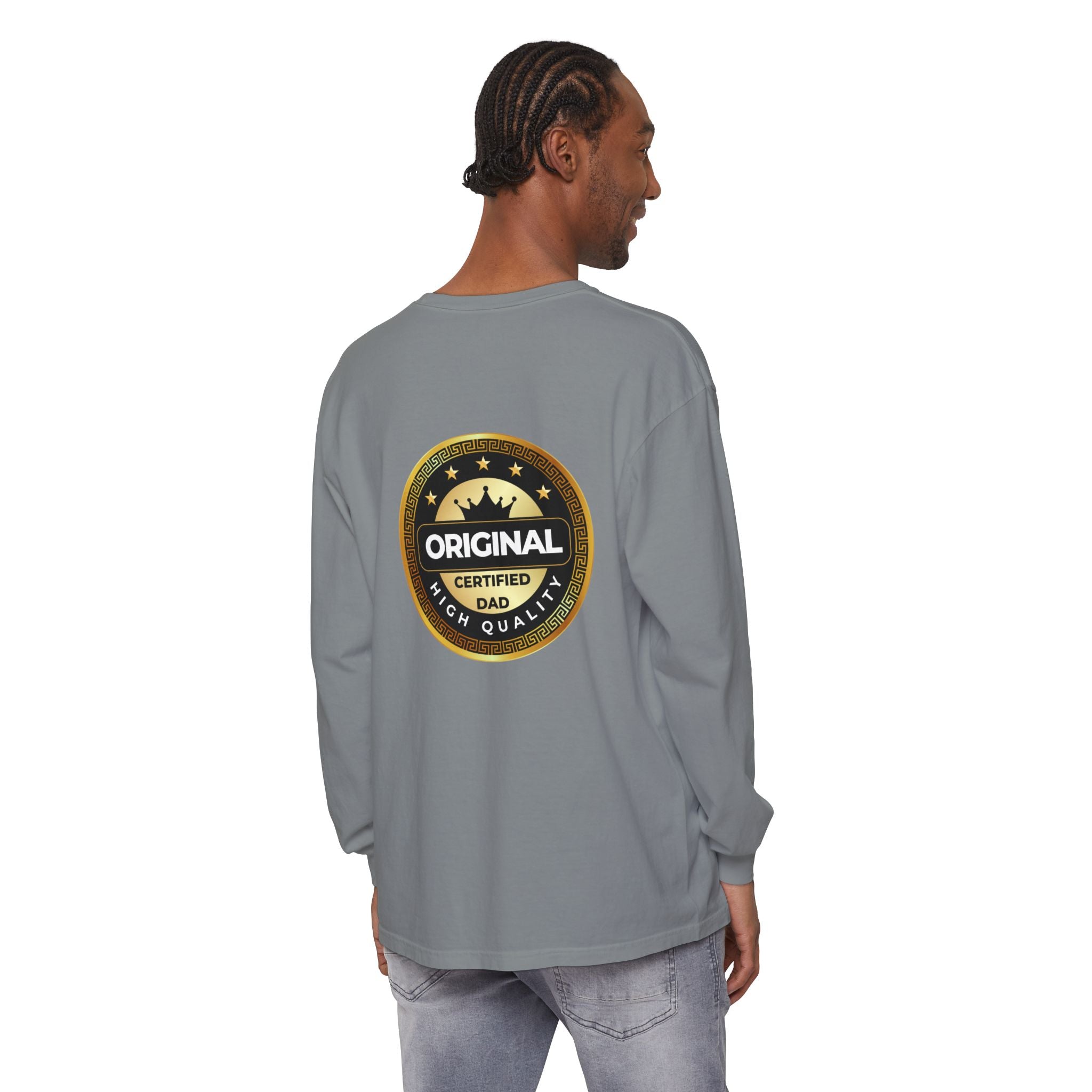 Original Certified Dad Badge T-Shirt | Long Sleeve, Vintage Seal Design