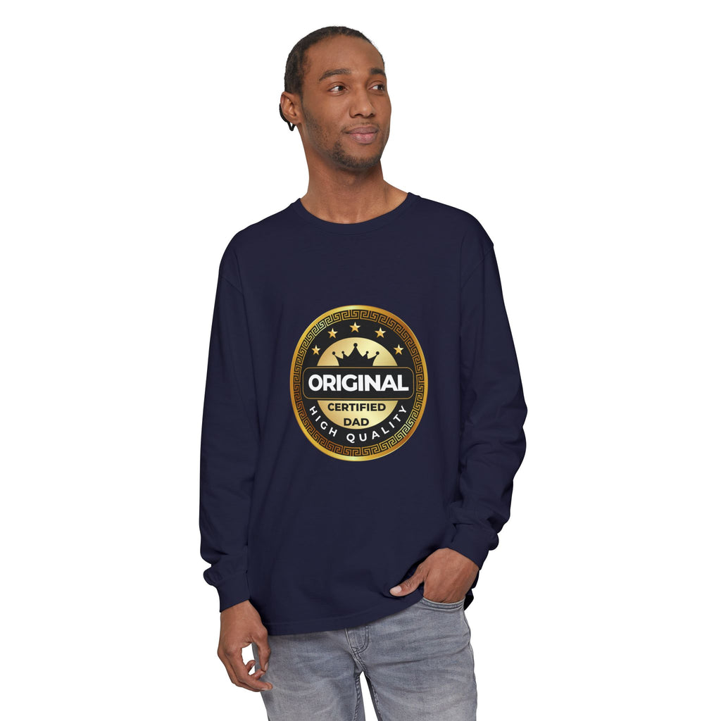 Original Certified Dad Badge T-Shirt | Long Sleeve, Vintage Seal Design