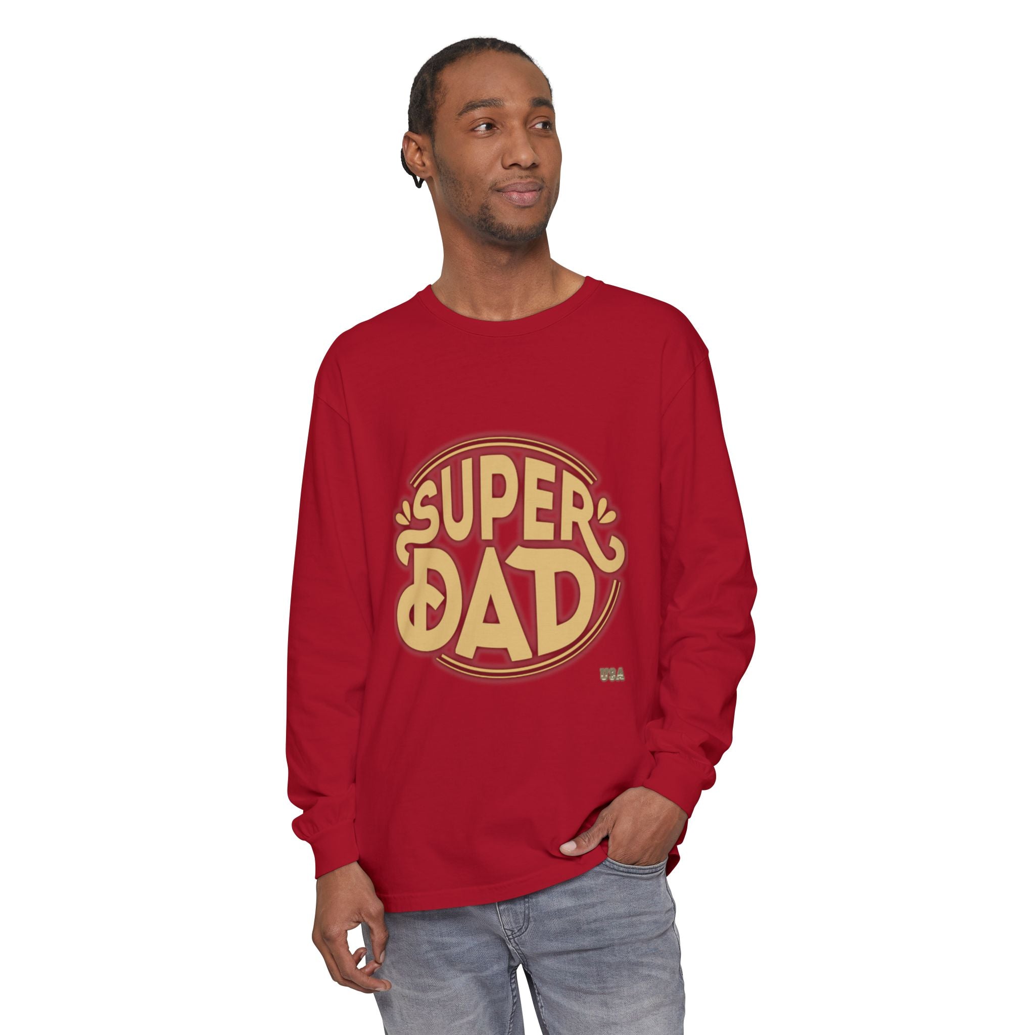 Super Dad Retro Badge Long Sleeve T-Shirt | Father’s Day Tee
