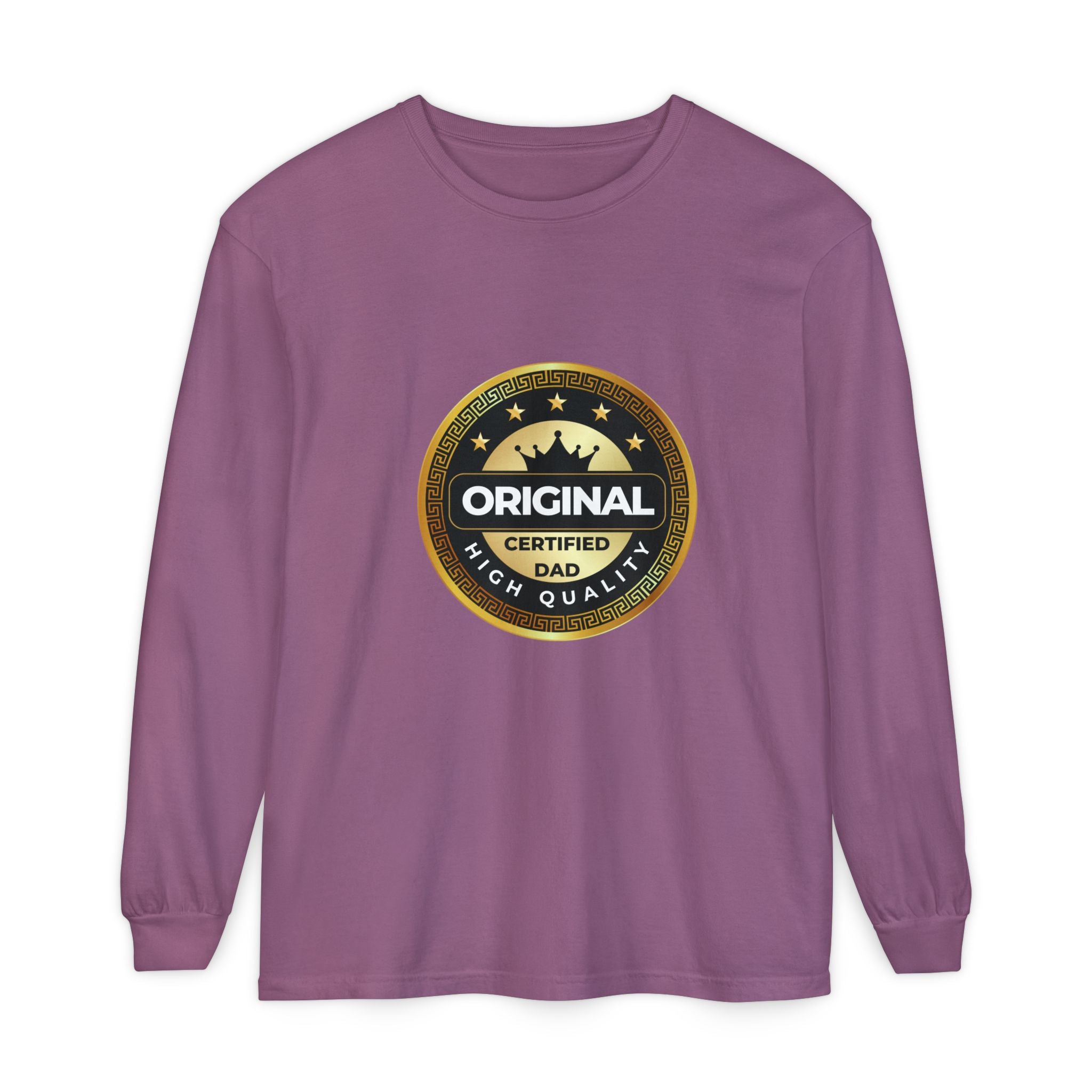 Original Certified Dad Badge T-Shirt | Long Sleeve, Vintage Seal Design